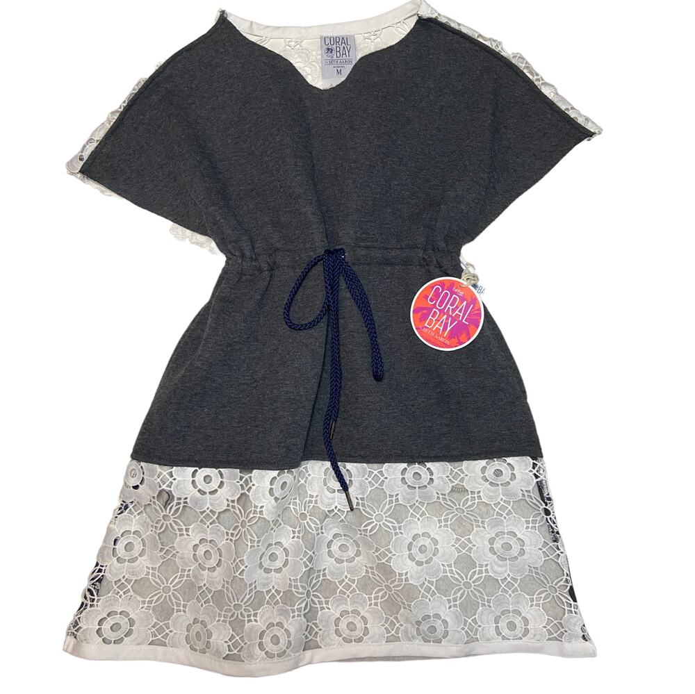 Fin Fun Girl Fleece Gray Mini Dress Size M | Beach & Pool Cover-Up | NWT
